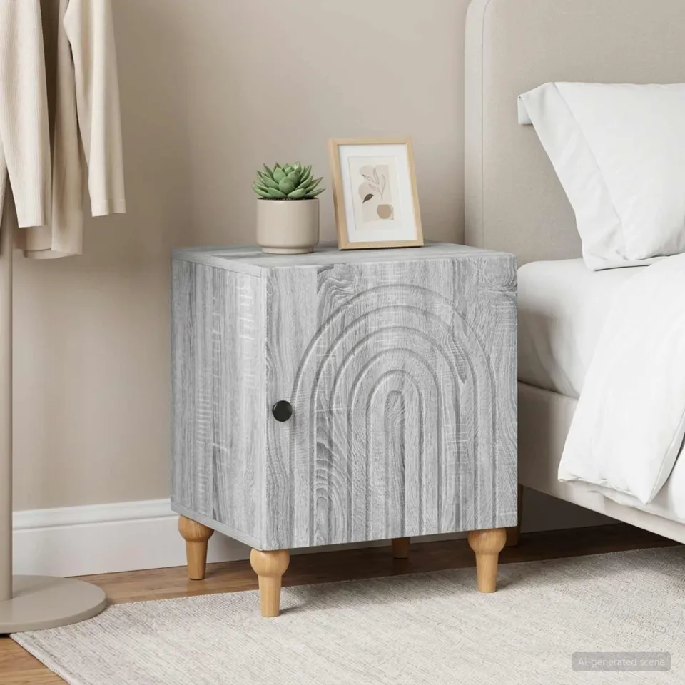 vidaXL Nachtkastje 2 st Grijs sonoma 43 x 34,5 x 50 cm Bewerkt hout, foto 4