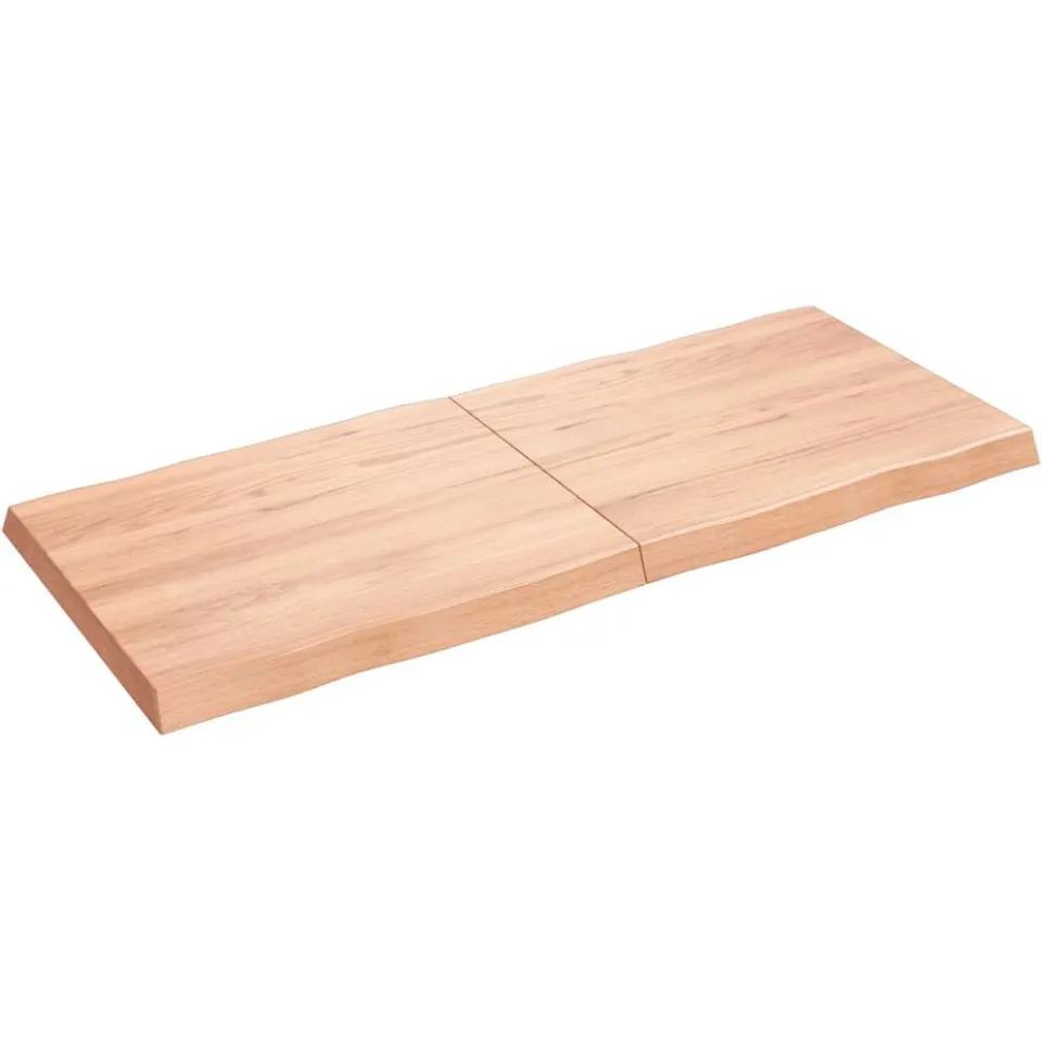 vidaXL Tafelblad natuurlijke rand 140x60x(2-6) cm eikenhout lichtbruin, foto 2