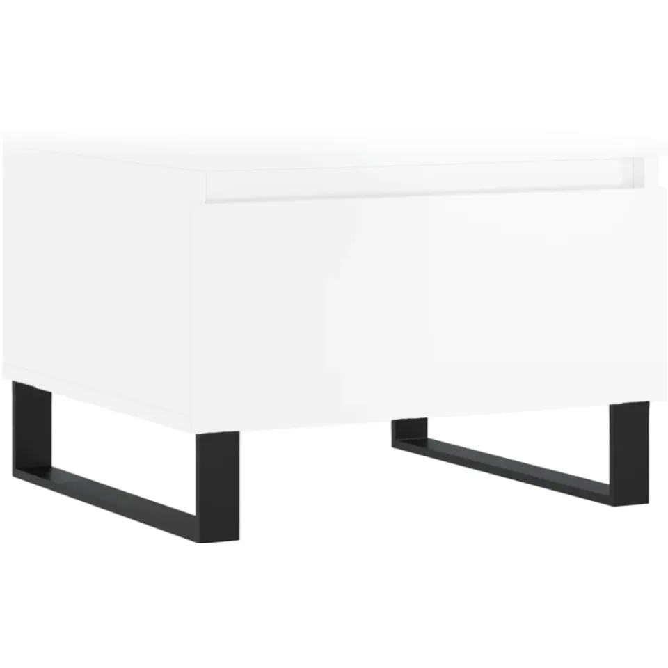 vidaXL Salontafels 2 st 50x46x35 cm bewerkt hout hoogglans wit, foto 2