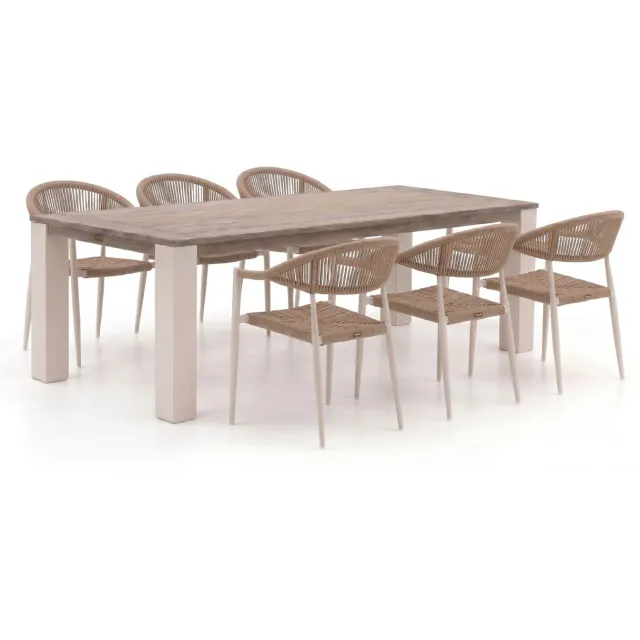 Manifesto Furniture Manifesto Belpasso/ROUGH-X 240cm dining tuinset 7-delig stapelbaar bruin, foto 2