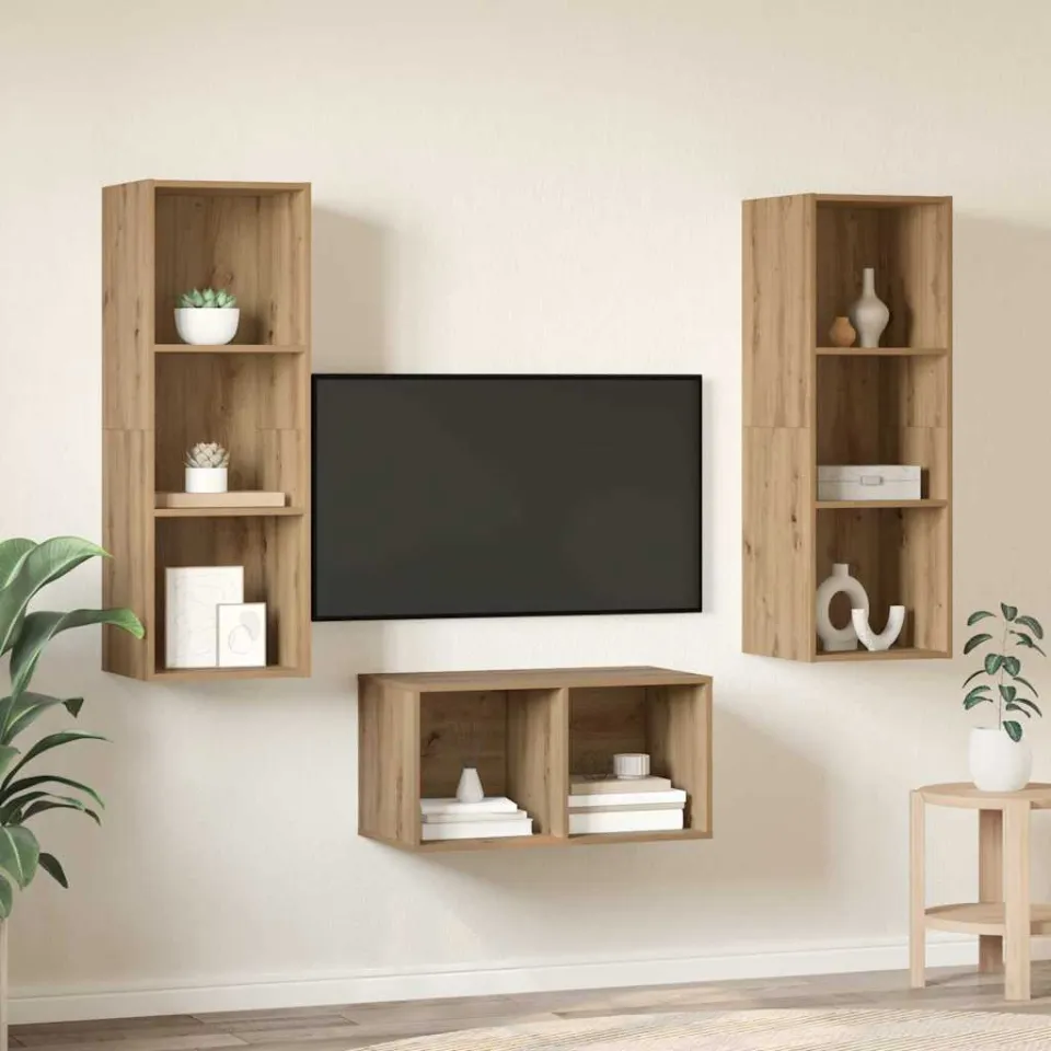 vidaXL Tv-meubelset 37 x 37 x 107 cm Artisan Eiken, foto 4
