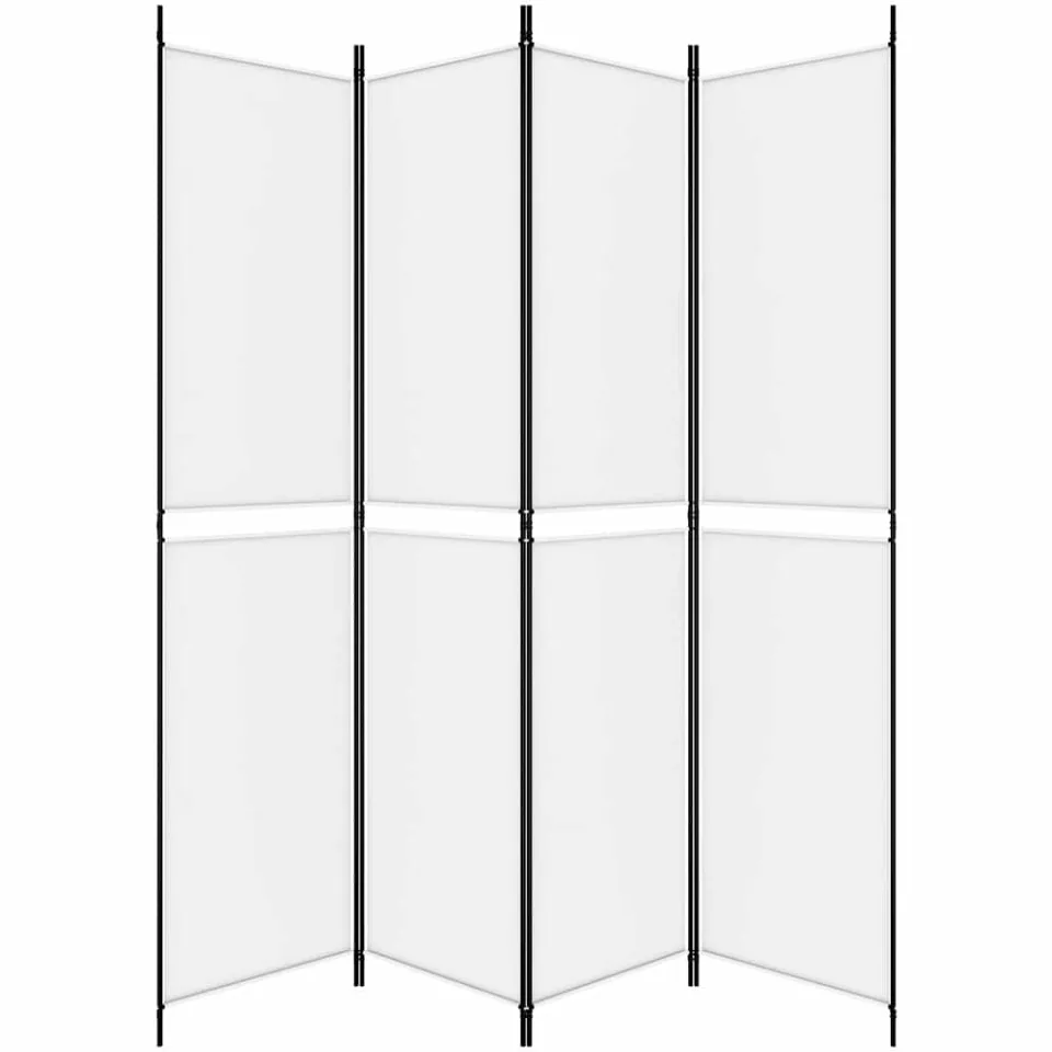 vidaXL Kamerscherm met 4 panelen 200x220 cm stof wit, foto 4
