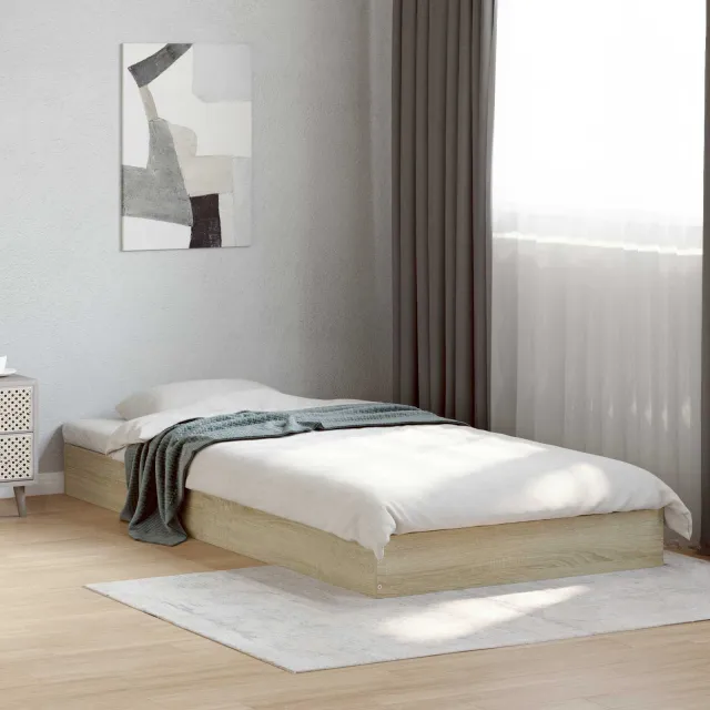 vidaXL Vloerbedframe Sonoma Eiken 80 x 200 cm Bewerkt hout Bruin
