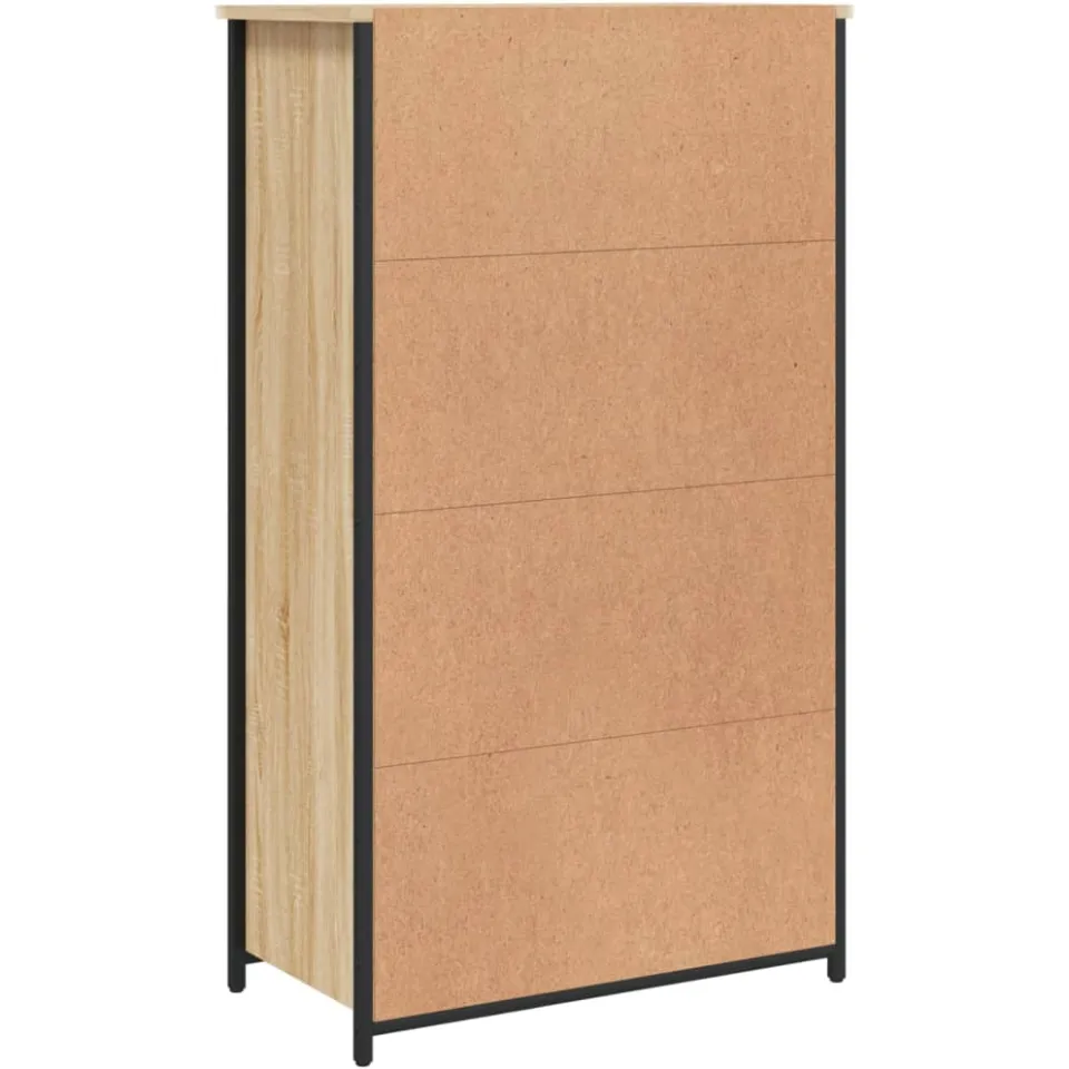 vidaXL Hoge kast 62x32x106,5 cm bewerkt hout sonoma eikenkleurig, foto 4