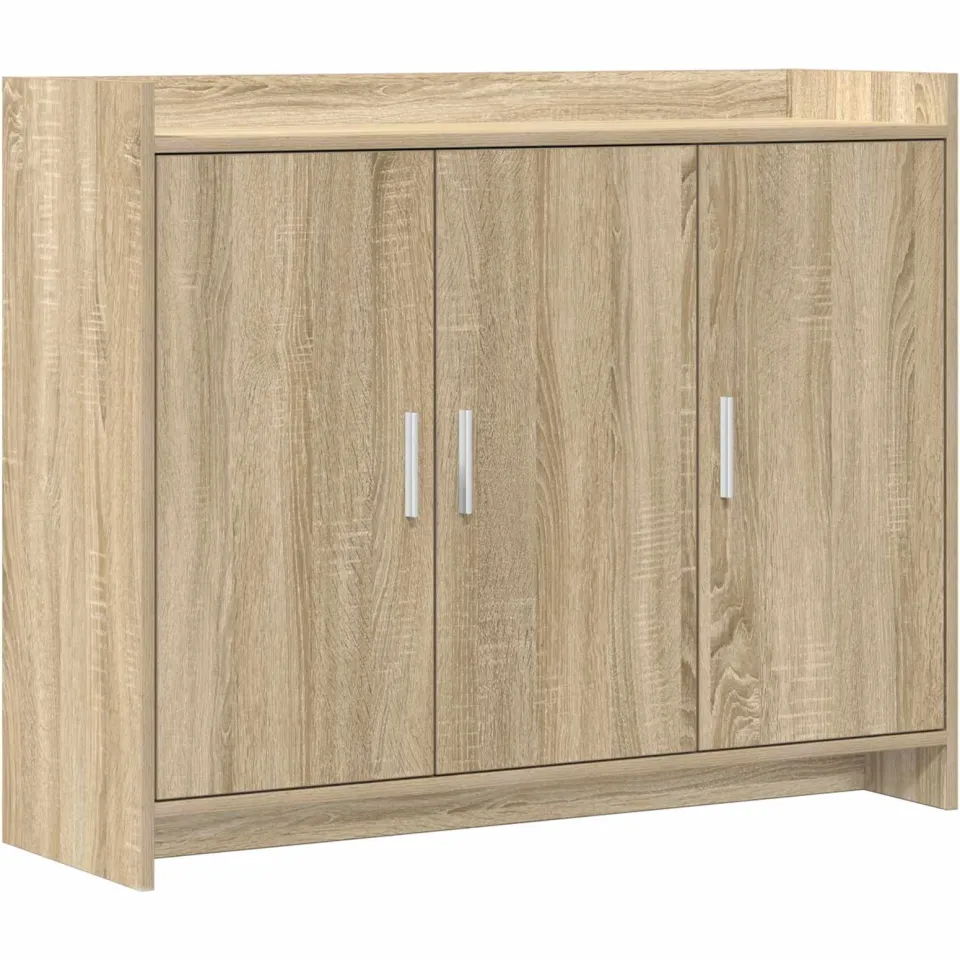 vidaXL Dressoir Sonoma Eiken 98,5 x 33 x 80 cm Bewerkt hout, foto 3