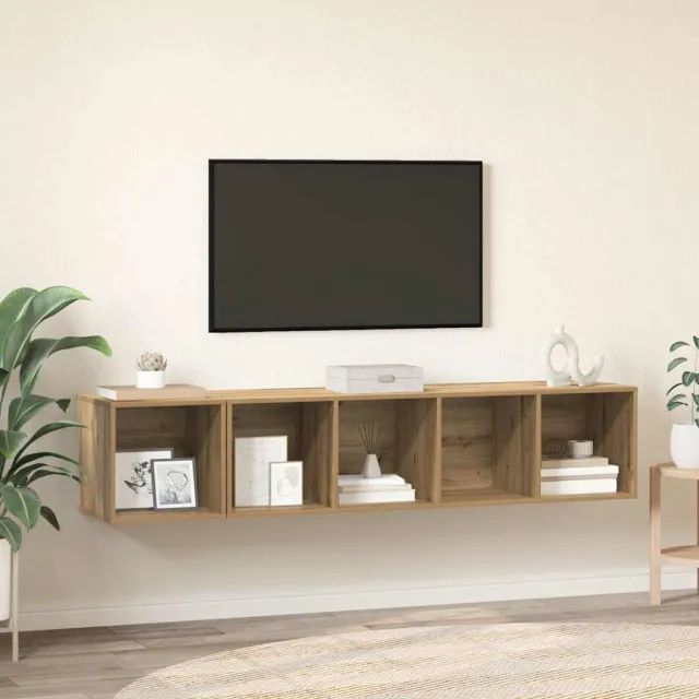 vidaXL TV-kast set 2 st Artisan Eiken Bewerkt hout, foto 2