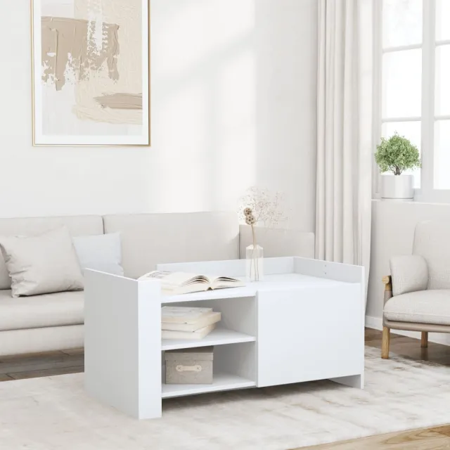 vidaXL Salontafel 100x50x50 cm bewerkt hout wit, foto 2