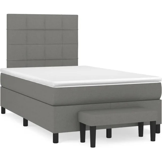 vidaXL Boxspring met matras stof donkergrijs 120x190 cm grijs