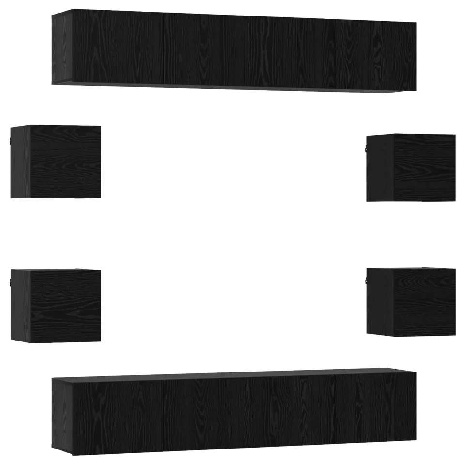 vidaXL Tv-meubelset 8 st 80 x 30 x 30 cm Zwart eiken, foto 3