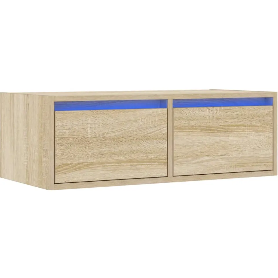 vidaXL Tv-meubel met LED-verlichting 75x35,5x25 cm sonoma eikenkleurig