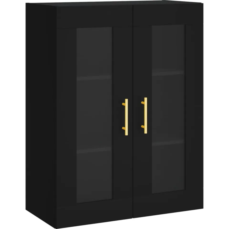 vidaXL Wandkast 69,5x34x90 cm zwart, foto 3