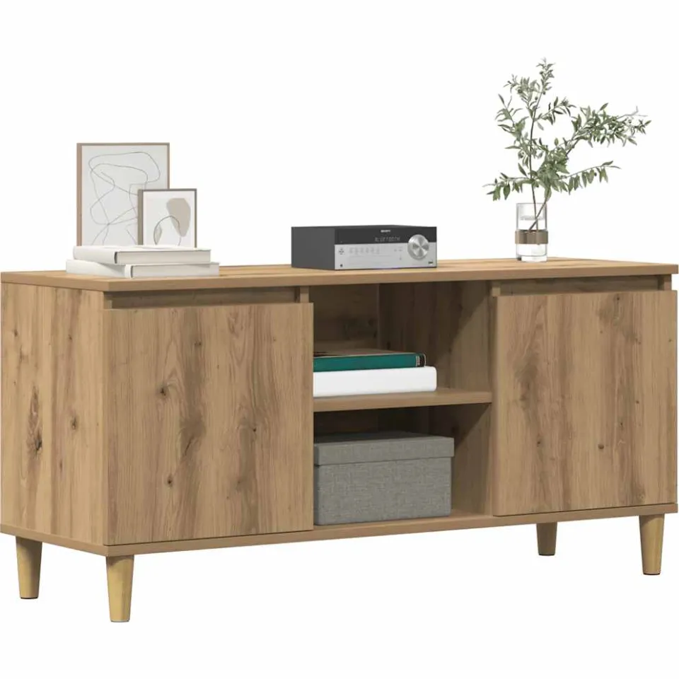 vidaXL Tv-meubel 102x35x50 cm bewerkt hout artisanaal eikenkleur