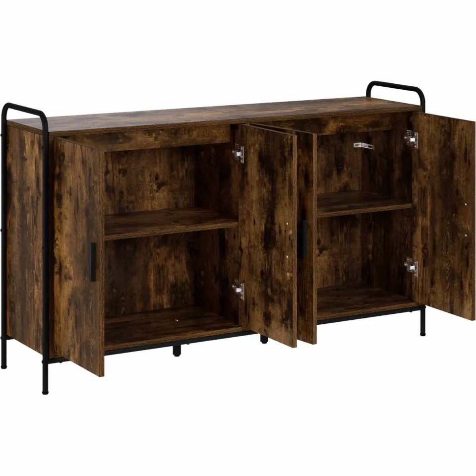 vidaXL Dressoir Gerookt eiken 97 x 33 x 81 cm Bewerkt hout Bruin