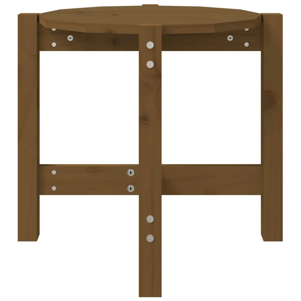 vidaXL Salontafel Ø 52,5x45 cm massief grenenhout honingbruin bruin, foto 4
