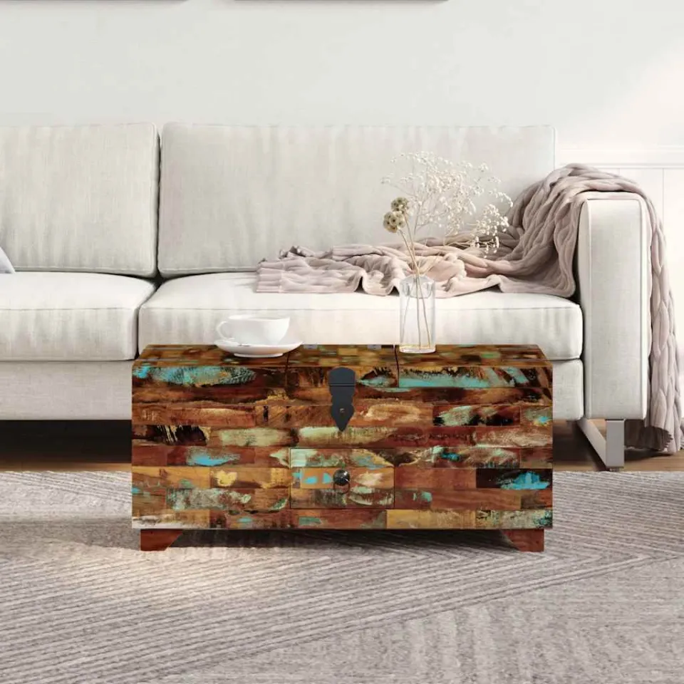 vidaXL Salontafel kist 80x40x35 cm massief gerecycled hout bruin, foto 3