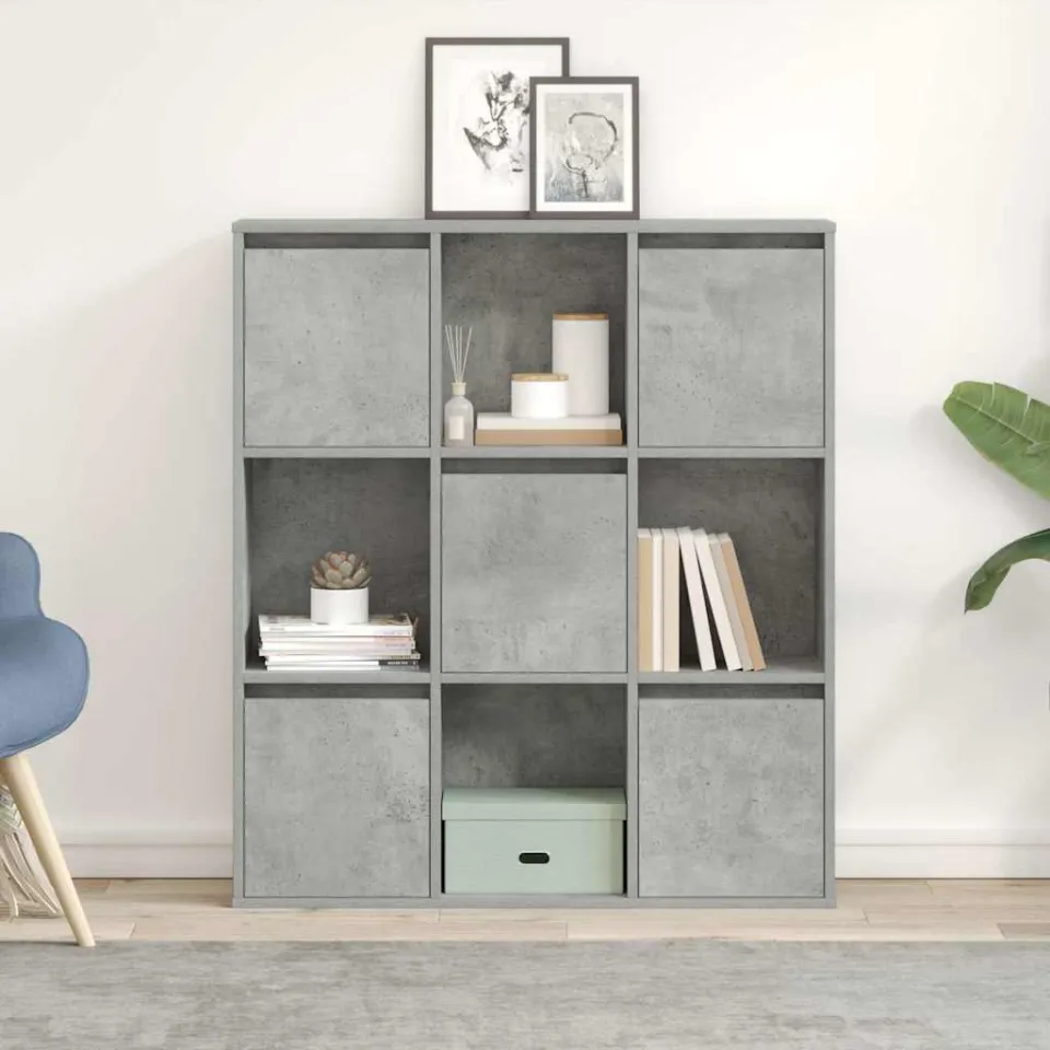 vidaXL Boekenkast 89x24x101,5 cm bewerkt hout betongrijs grijs, foto 2