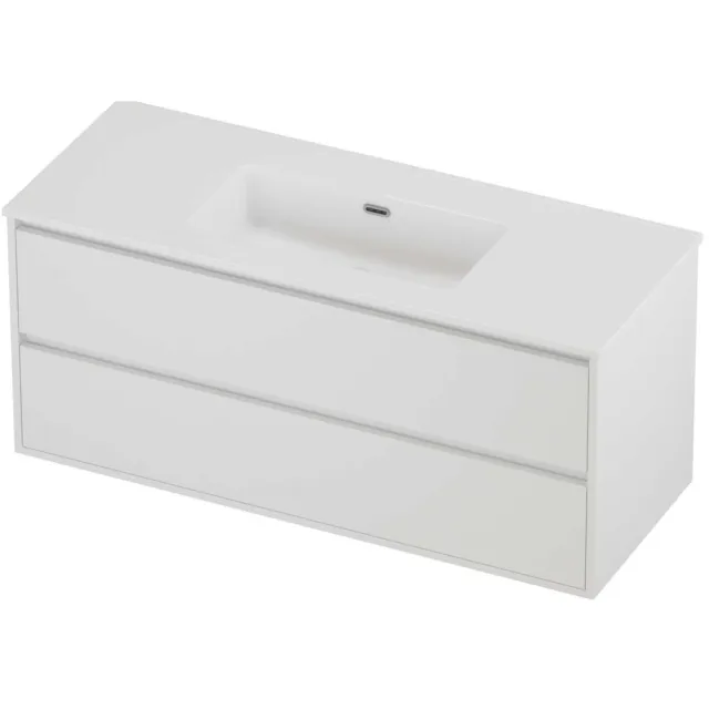 Proline Tribute Badmeubelset Porselein Elegant Enkel 120x46x54 cm Glans Wit Mat White Mat Wit