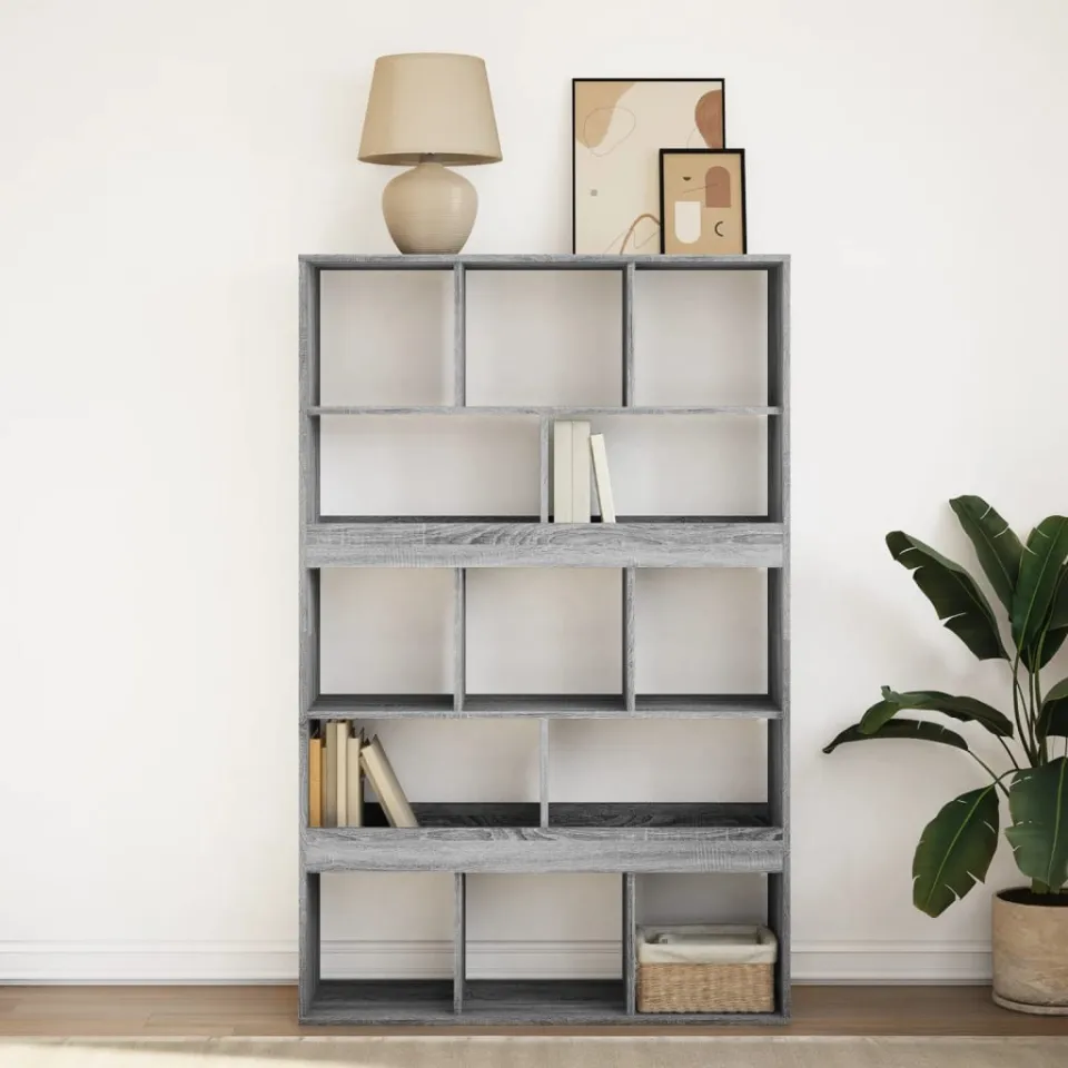 vidaXL Boekenkast 100x33x156,5 cm bewerkt hout grijs sonoma eikenkleur, foto 2