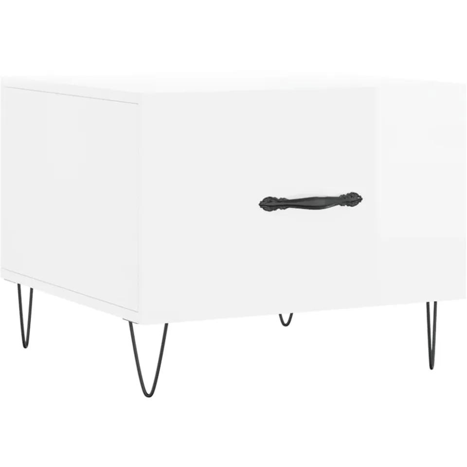 vidaXL Salontafels 2 st 50x50x40 cm bewerkt hout hoogglans wit, foto 3
