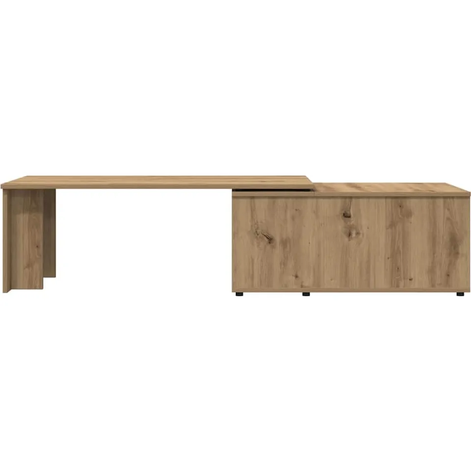 vidaXL Salontafel 150x50x35 cm bewerkt hout artisanaal eikenkleur Bruin