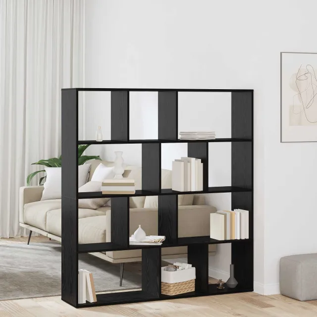vidaXL Boekenkast 12-laags 132 x 29 x 141,5 cm Bewerkt hout zwart, foto 2