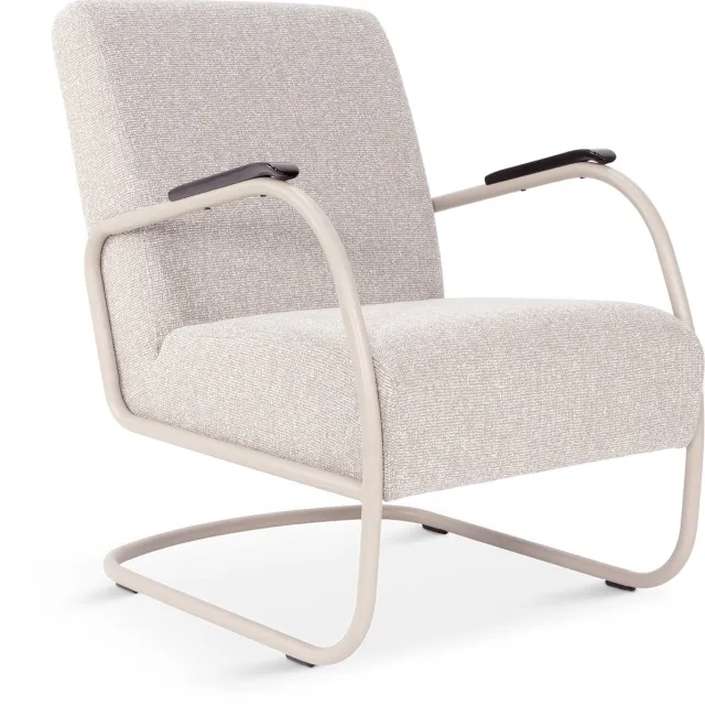 Spinder Design Retro Fauteuil - Jacquard - Mushroom/Sandstone - Staal