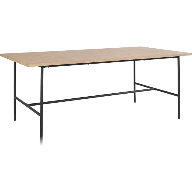 Notio Living Acer|Eettafel 200 cm 8 plaatsen in Zwart Eiken Bruin