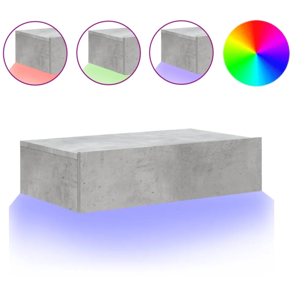 vidaXL Tv-meubel met LED-verlichting 60x35x15,5 cm betongrijs grijs, foto 3