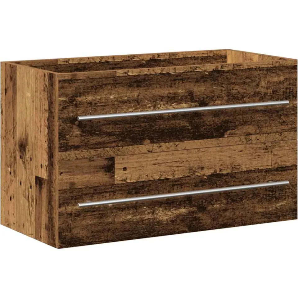 vidaXL Badkamer wastafelkast oud hout 80x38,5x48 cm bewerkt hout Bruin