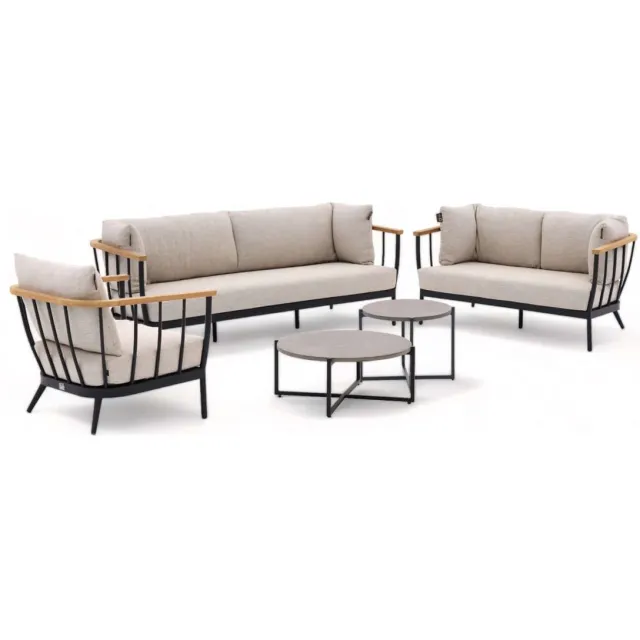 Apple Bee Condor Loungeset Nr. 13 | 5-delig | Black | BEE WETT® Antraciet