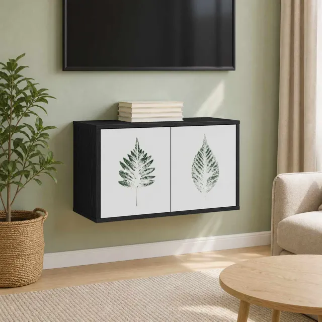 vidaXL Wandgemonteerd tv-meubel HANAU 69 x 33 x 40 cm Zwart eiken