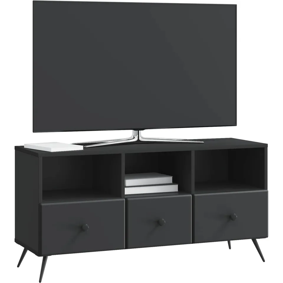 vidaXL TV-kast met lade Zwart 102 x 34,5 x 50 cm Bewerkt hout, foto 3