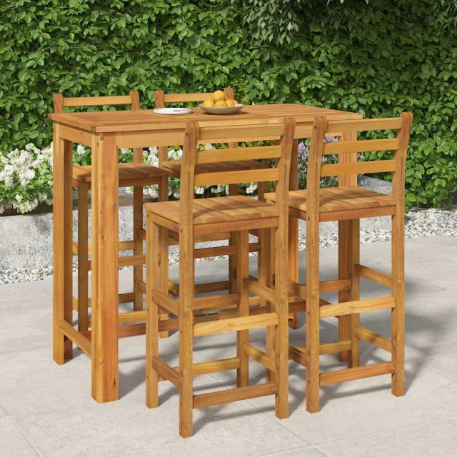 vidaXL 5-delige Tuinbarset massief acaciahout bruin, foto 2