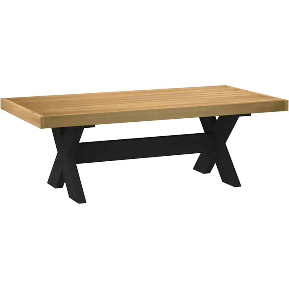 vidaXL Salontafel NOAIN X-vormige poten 120x60x40 cm massief hout bruin, foto 3