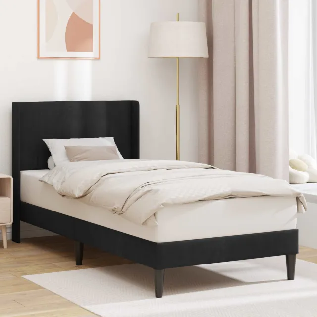 vidaXL Bedframe met hoofdeinde Zwart 90 x 190 cm Fluweel