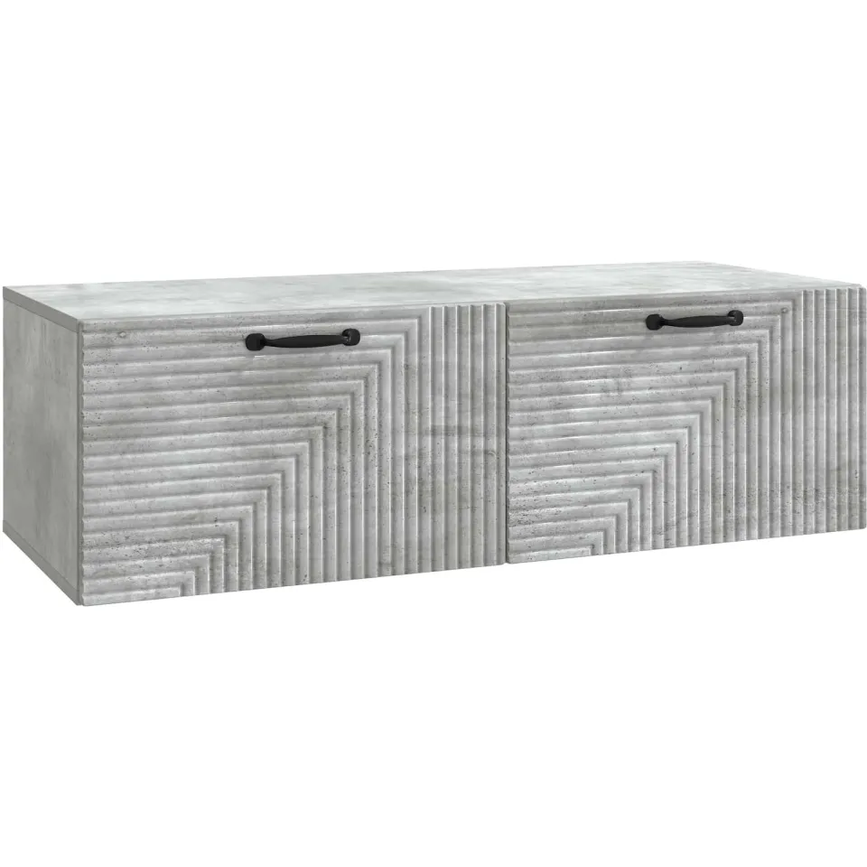 vidaXL Wandbeugel TV-kast Betongrijs 98 x 41 x 30 cm Bewerkt hout grijs, foto 3