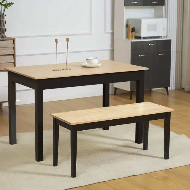 HAUSS SPOLE Eetbank – 102 x 36 x 45 cm – 2-Zits Zitplaats Van Grenenhout – Naturel – Voor Keuken Eetkamer Of Hal – Met Anti-Slip Voetpads