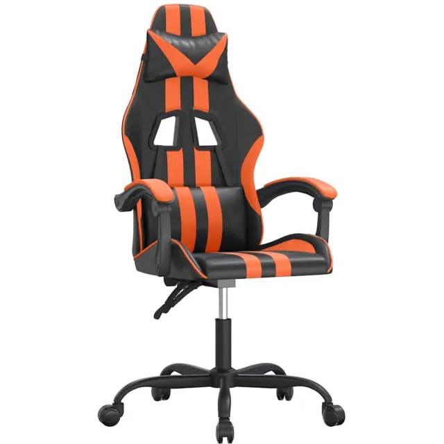 vidaXL Gamestoel - kunstleer - zwart - en - oranje Zwart en oranje