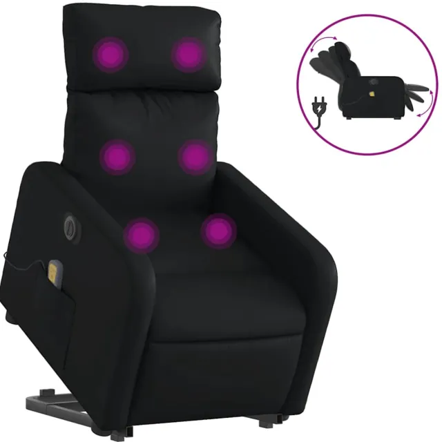 vidaXL Sta-op-massagestoel - elektrisch - kunstleer - zwart