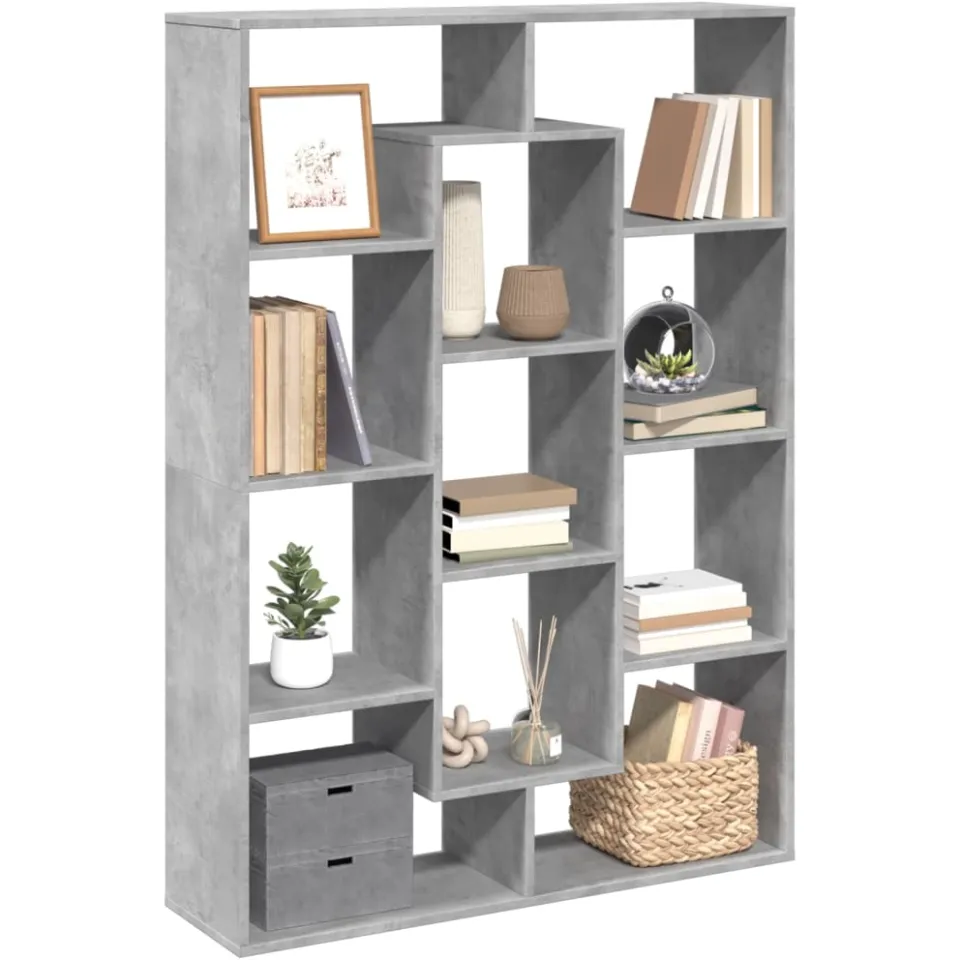 vidaXL Boekenkast 102x29x143 cm bewerkt hout betongrijs grijs, foto 3