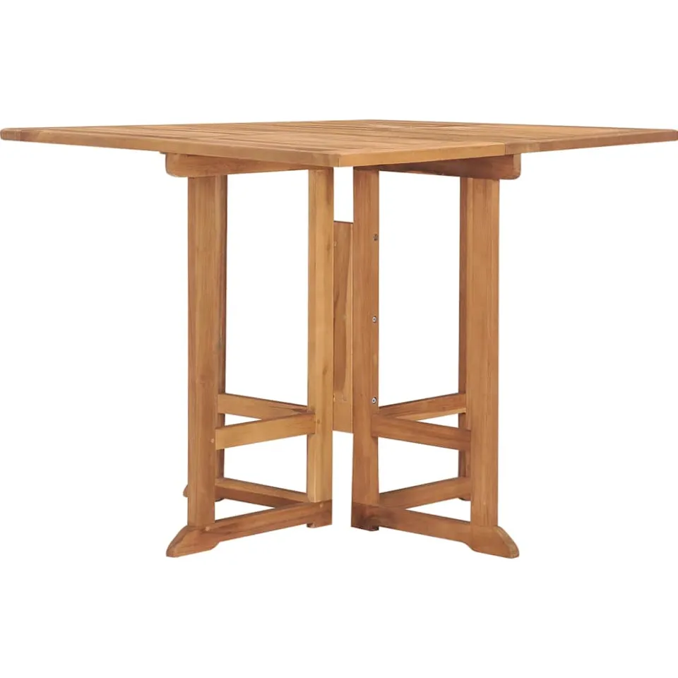 vidaXL Tuintafel inklapbaar 90x90x75 cm massief teakhout bruin, foto 3