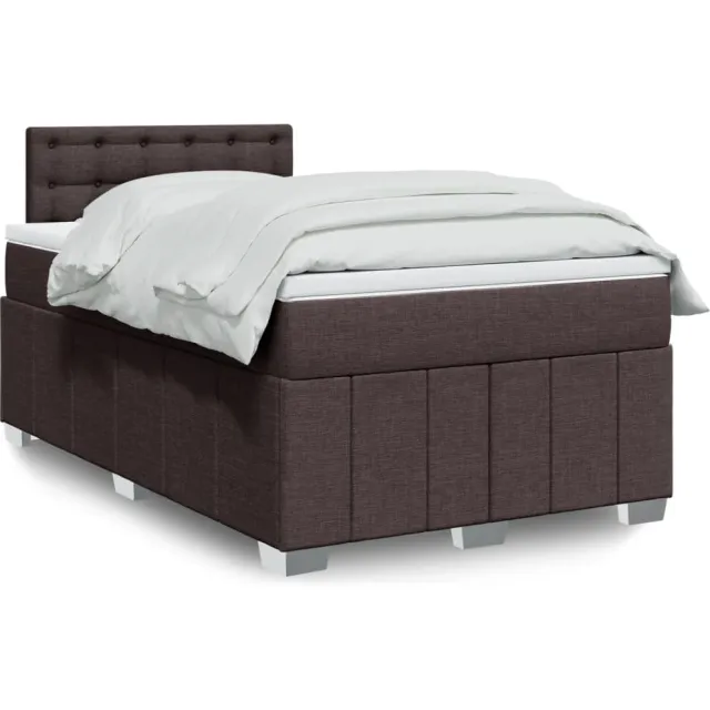 vidaXL Boxspring met matras stof donkerbruin 120x190 cm bruin
