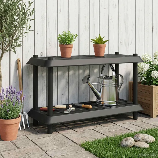 vidaXL Plankenunit 2-laags 100 x 40 x 55,5 cm PP Antracietkleurig, foto 2