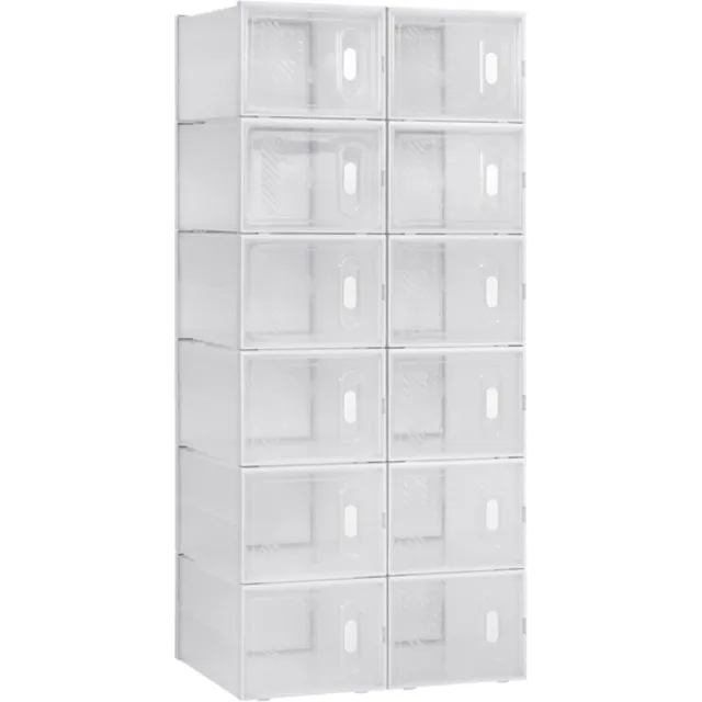 Saphly Schoenenbox Zoda 12 stuks Transparant - Sneakerbox, Schoenendoos en Opbergsysteem - Voor Dagelijks Gebruik, Thuis en Professioneel Gebruik White
