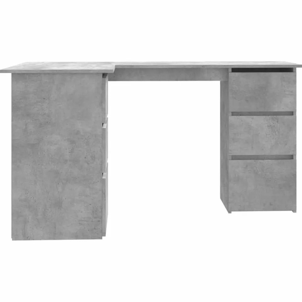 vidaXL Hoekbureau 145x100x76 cm bewerkt hout betongrijs