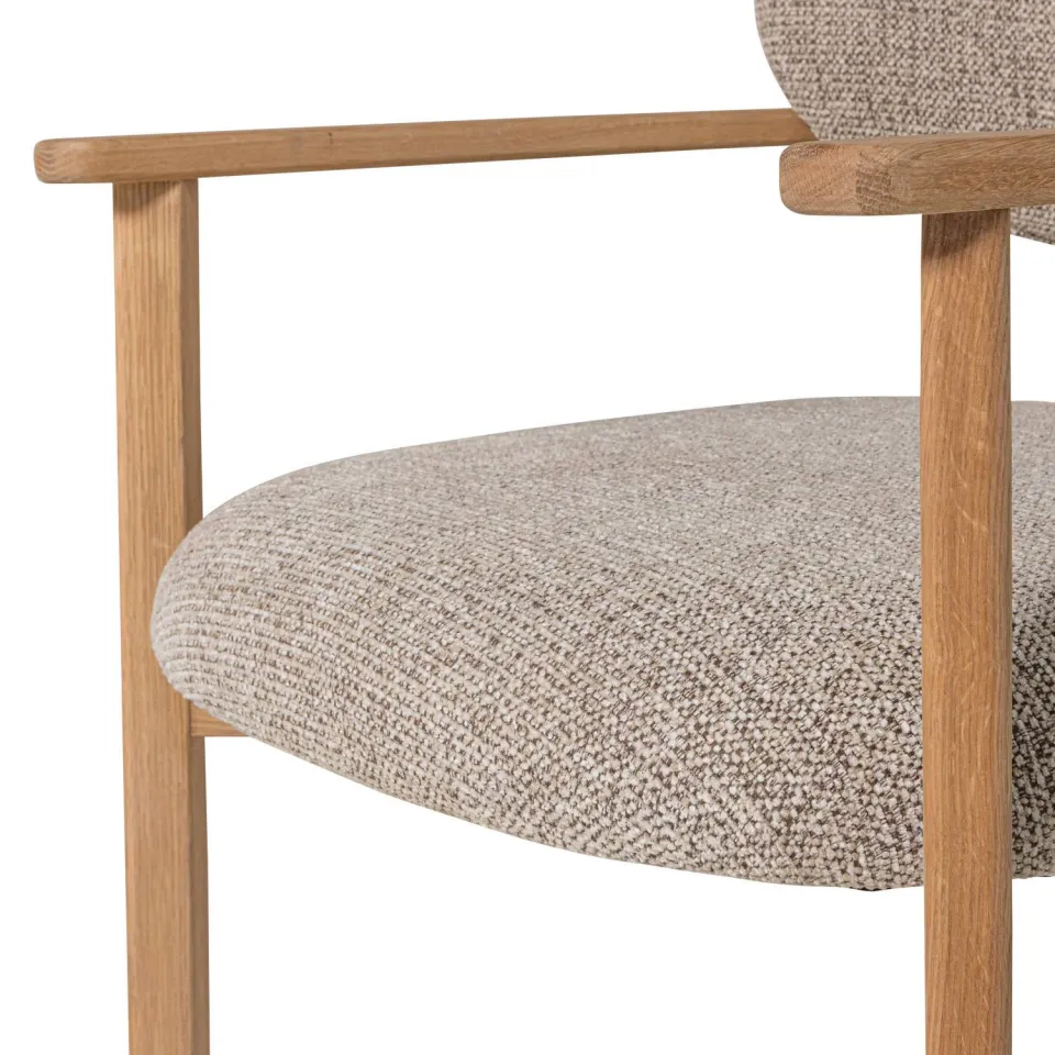 WOOOD Udar Fauteuil Met Houten Frame - Polyester - Naturel, foto 7