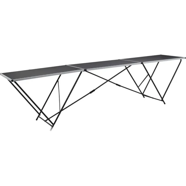 vidaXL Behangtafel inklapbaar 300x60x78 cm MDF en aluminium zwart