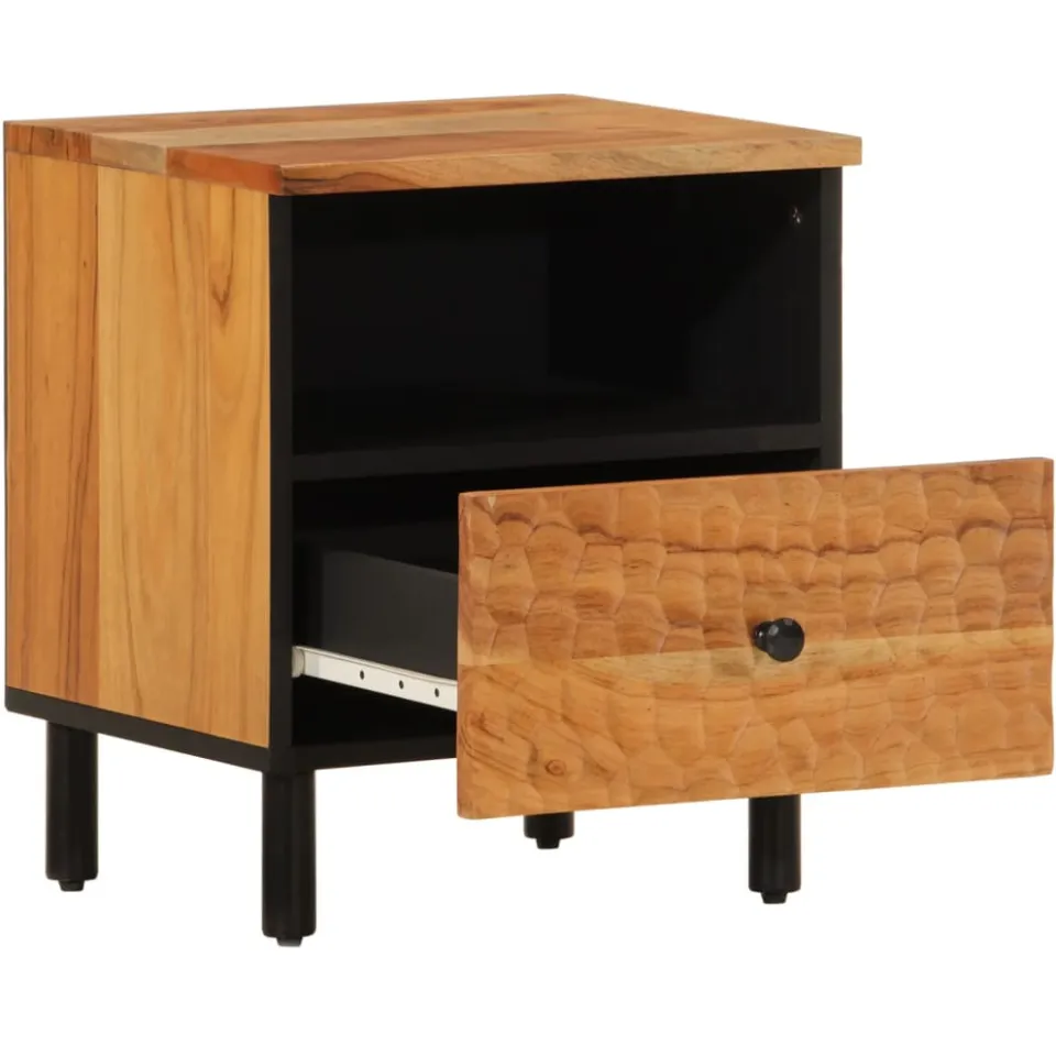 vidaXL Nachtkastje 40x33x46 cm massief acaciahout bruin, foto 4
