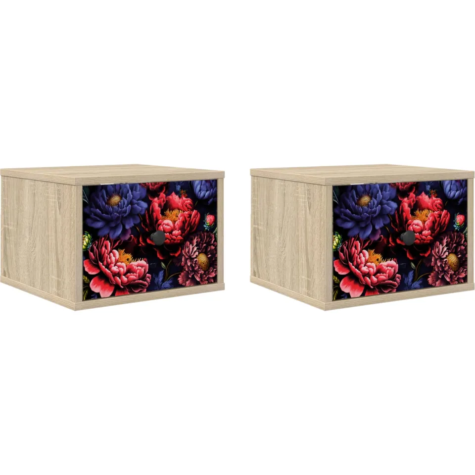 vidaXL Wandkastje KIEL 2 st Sonoma Eiken 36 x 33 x 25 cm Bewerkt hout Bruin