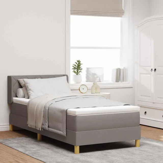 vidaXL Boxspringbed met hoofdeinde Taupe 190 x 90 cm Stof